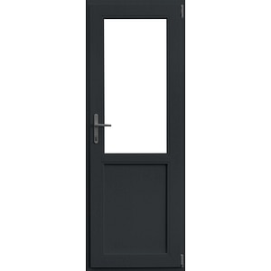 Usa termopan PVC exterior, batanta, cu geam, 5 C, 2/3, gri, dreapta, simpla deschidere, 86 x 204 cm • Aplast