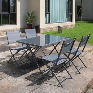 Set mobilier gradina Sibiu, 5 piese, gri