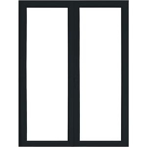 Usa exterior APLAST, cu geam, dreapta, PVC, 140 x 205 cm, gri antracit