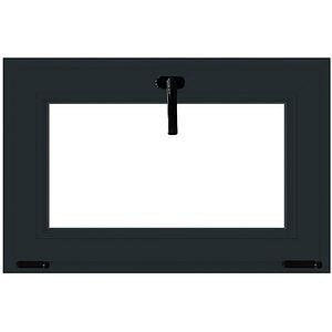 Fereastra termopan APLAST, PVC, 6 camere, 96 x 56 cm, deschidere oscilobatanta in jos, gri antracit