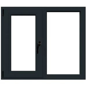 Fereastra termopan APLAST, PVC, 6 camere, 136 x 116 cm, deschidere oscilobatanta stanga, gri antracit