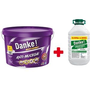 Pachet Vopsea lavabila anti-mucegai DANKE, 15L si Amorsa Danke, 4L
