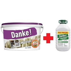 Pachet Vopsea lavabila anti-mucegai DANKE, 15L si Amorsa Danke, 4L