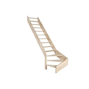 Scara interioara curba, fag, stanga, 277 x 261 x 82 cm  Siderno