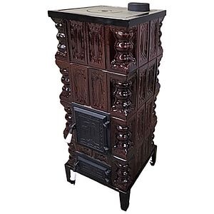 Soba teracota, 4 randuri + plita, 7.5 kW, 46 x 46 x 109 cm, maro