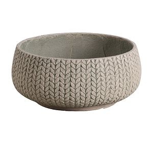 Ghiveci din fibra de lut, bej, forma rotunda, 37 cm diametru • Verve