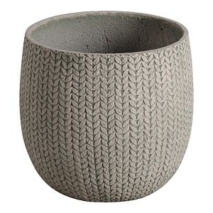 Ghiveci din fibra de lut, bej, forma rotunda, 36.5 cm diametru • Verve