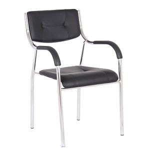 Scaun vizitator cu manere, negru, 53.5 x 57 x 87 cm • Unic Spot Ro