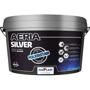 Vopsea lavabila Adeplast Aeria Silver, alb, 2.5 L, Interior