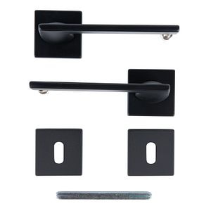 Maner usa, rozeta 50 x 50 mm, cheie, negru • Diana