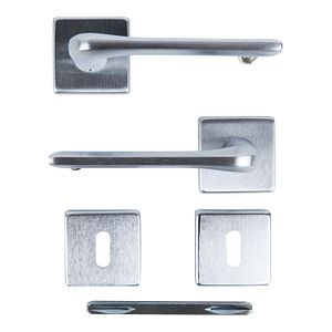 Maner usa, rozeta 50 x 50 mm, cheie, crom satin • Vittoria
