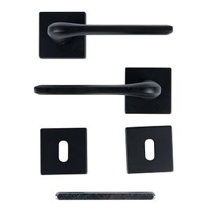 Maner usa, rozeta 50 x 50 mm, cheie, negru • Vittoria