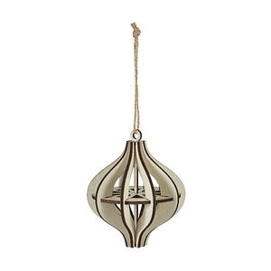 Decoratiune Craciun, model ceapa, 10.1 cm, bej