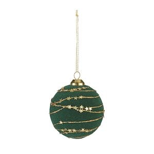 Glob Craciun, detalii aurii, 8 cm, verde