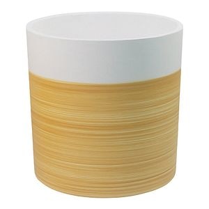 Ghiveci din ciment, alb, forma rotunda, 38 cm diametru • GoodHome
