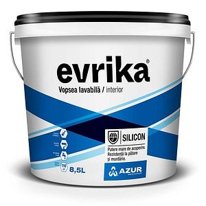 Vopsea lavabila cu silicon, interior, culoare alb, 8.5 L • Evrika