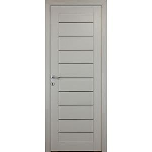 Usa de interior cu geam, alb, reversibila, mdf, 203 x 78 cm, toc inclus • Tarra