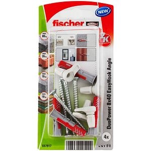Set de 4 bucati de dibluri duopower 8 x 40 + holsurub aferent si carlig in vinclu din nylon • Fischer