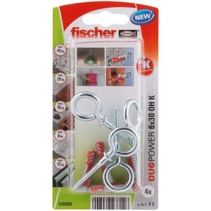 Set de 4 bucati de dibluri duopower 6 x 30 + holsurub cu ochi inchis din metal cromat • Fischer
