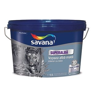 Vopsea lavabila Savana Superalba, alb, 8.5 L, Interior