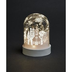 Decoratiune luminoasa Craciun mini cupola, LED, 15 cm