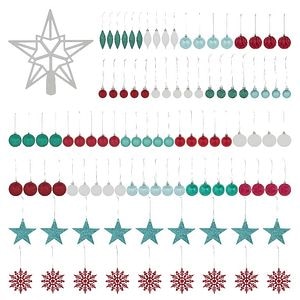 Set globuri brad Festive, 100 bucati, multicolor