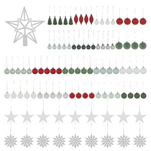 Set globuri brad Folklore, 100 bucati, multicolor