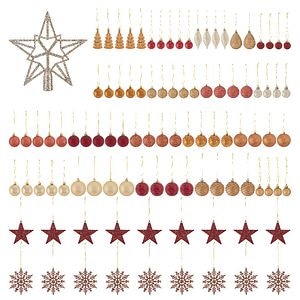 Set globuri brad Higland, 100 bucati, multicolor