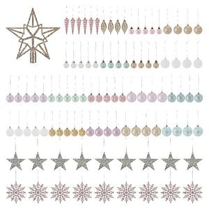 Set globuri brad Soft Bloom, 100 bucati, multicolor