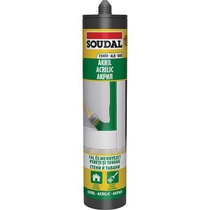 Mastic acrilic zidarie SOUDAL, aplicare cu pistol, alb, 280 ml