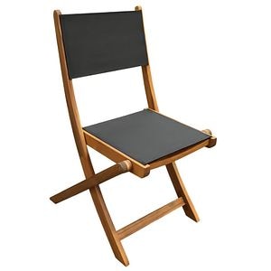 Scaun de gradina si camping BLOOMA Fasia, lemn de acacia/textil, pliabil, 50 x 60 x 90 cm, maro/negru