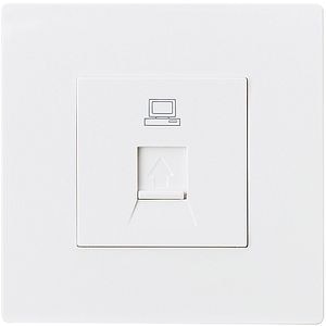 Priza internet, RJ45, 8 x 8 cm, alb