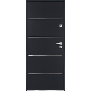 Usa de exterior pentru casa, metalica, gri, stanga, 205 x 88 cm • Fortia Cecina