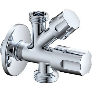 Robinet coltar KRUGER KR-DBL-V-12-12-34, 1/2" x 1/2" x 3.4", alama, argintiu