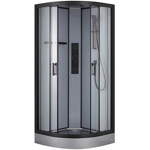 Cabina de dus cu hidromasaj GOODHOME Beloya, 90 x 90 x 220 cm, sticla securizata 6mm, profil negru