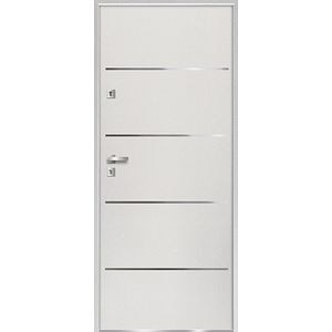Usa de exterior pentru casa, metalica, alb, dreapta, 205 x 88 cm • Fortia Cecina