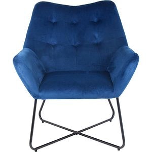 Fotoliu Turio, 86.5 x 80 x 75 cm, catifea, albastru