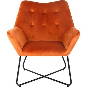 Fotoliu Turio, 86.5 x 80 x 75 cm, catifea, portocaliu