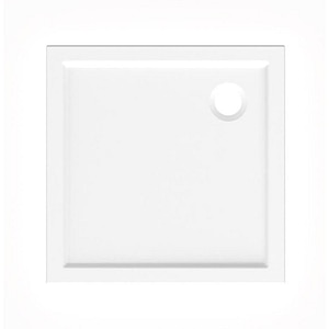 Cadita dus GOODHOME Vorma, patrata, ABS si acril, 80 x 80 x 4 cm, alb