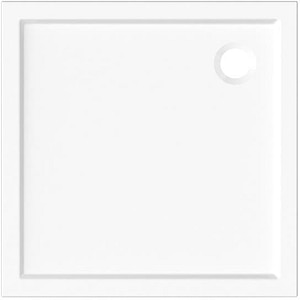 Cadita dus GOODHOME Vorma, patrata, ABS si acril, 90 x 90 x 4 cm, alb