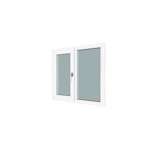 Fereastra termopan PVC, geam Clar + Low-E, alb, 5 camere, 100 x 100 cm, dreapta, dubla deschidere, fixa + oscilobatanta • Gealan