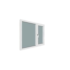 Fereastra termopan PVC, geam Clar + Low-E, alb, 5 camere, 136 x 116 cm, stanga, dubla deschidere, fixa + oscilobatanta • Gealan