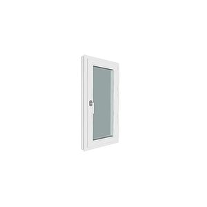Fereastra termopan PVC, geam Clar + Low-E, alb, 5 camere, 56 x 116 cm, dreapta, dubla deschidere, oscilobatanta • Gealan