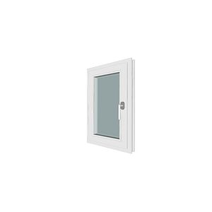 Fereastra termopan PVC, geam Clar + Low-E, alb, 5 camere, 56 x 86 cm, stanga, dubla deschidere, oscilobatanta • Gealan