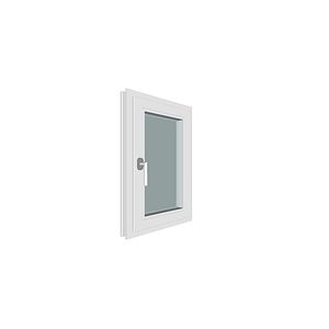 Fereastra termopan PVC, geam Clar + Low-E, alb, 5 camere, 56 x 86 cm, dreapta, dubla deschidere, oscilobatanta • Gealan