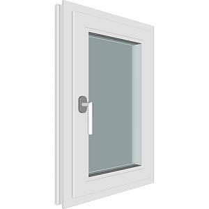 Fereastra termopan FENSTERWELT, PVC, 5 camere, 56 x 86 cm, deschidere oscilobatanta dreapta, alb