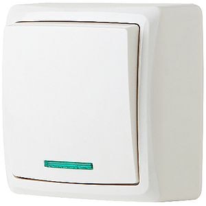 Intrerupator simplu JACOBSEN, aplicat, led, 10A, alb