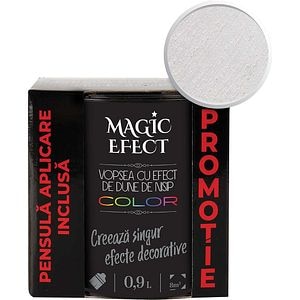 Vopsea cu efect de dune de nisip Magic Effect Color, pensula inclusa, alb, 0.9L