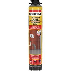 Spuma poliuretanica SOUDAL, aplicare pistol, galben, 750 ml