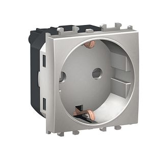 Priza 2P+E, obturatoare, 2M, argintiu  Schneider Electric Easy Styl
